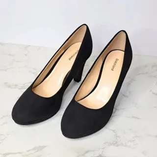 Zapatos de tacón negros de antelina - Talla 38