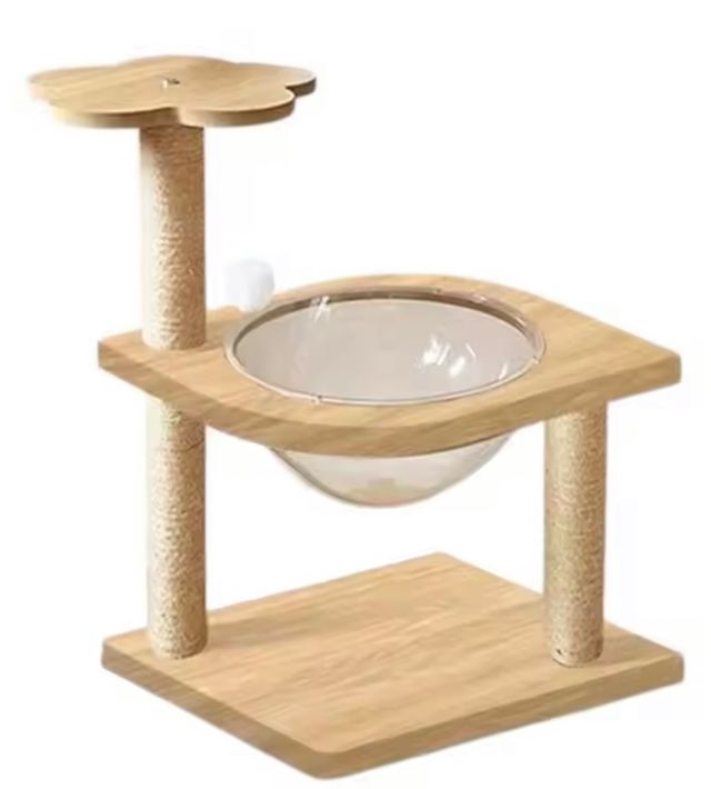 Rascador para gatos de madera y sisal