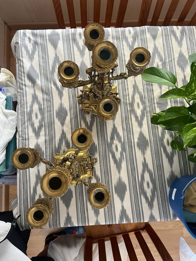 Regalo Navidad  Candelabros Antiguos Bronce