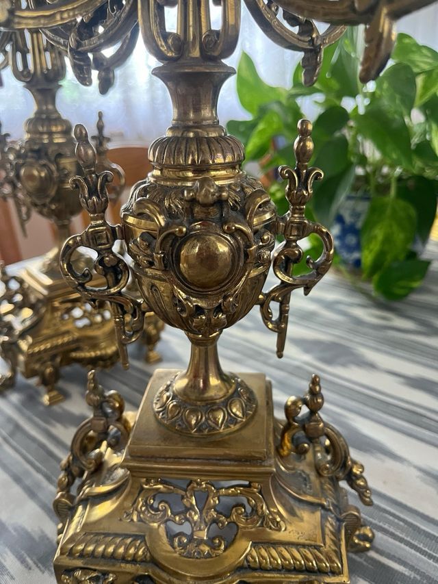 Regalo Navidad  Candelabros Antiguos Bronce