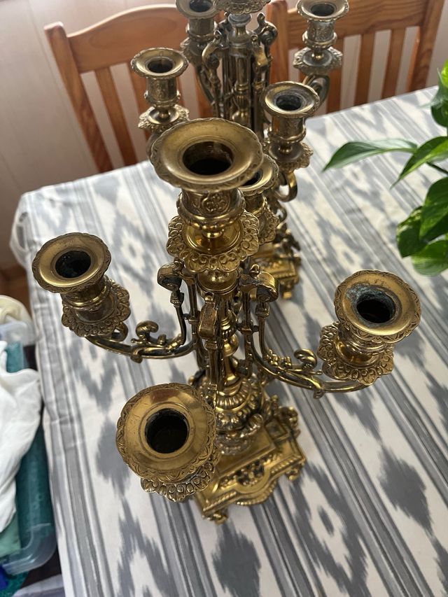 Regalo Navidad  Candelabros Antiguos Bronce