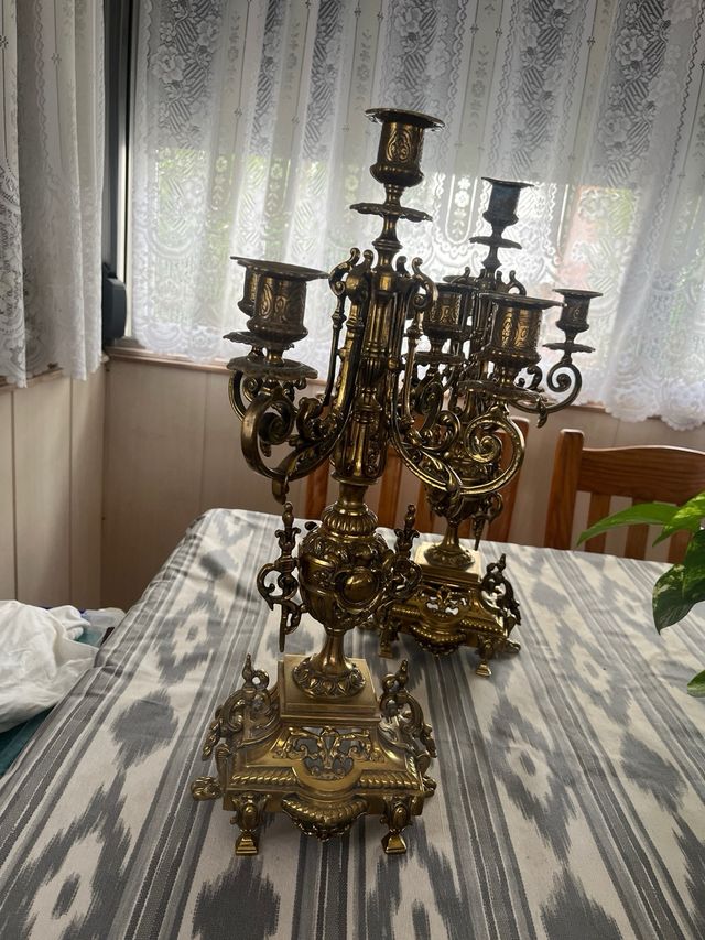 Regalo Navidad  Candelabros Antiguos Bronce