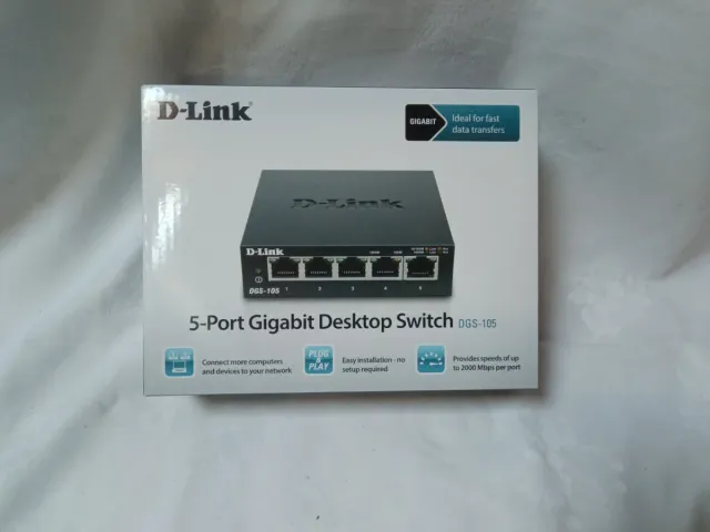 Comutador Gigabit Ethernet DGS-105 D-Link DGS-105 de 5 portas