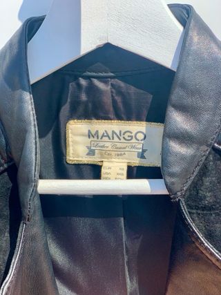Chaqueta Biker Piel Negra Mango