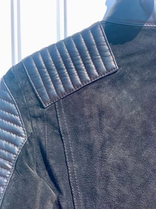 Chaqueta Biker Piel Negra Mango