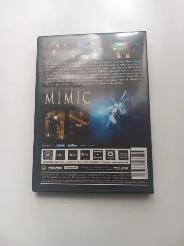 DVD Mimic Terror Ciencia Ficción Español