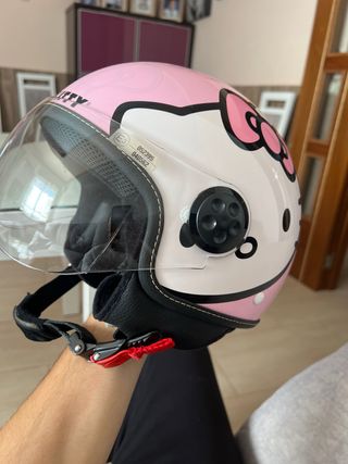 Casco Moto Hello Kitty Rosa