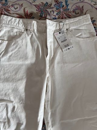 TALLA 44 Pantalón Vaquero Zara Blanco 