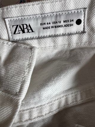 TALLA 44 Pantalón Vaquero Zara Blanco 