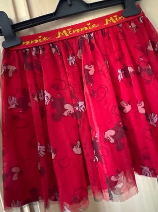 Falda Disney Minnie Niña Roja talla 128 niña 