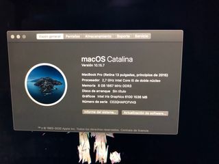 MacBook Pro Apple Gris/Plata Cambio 