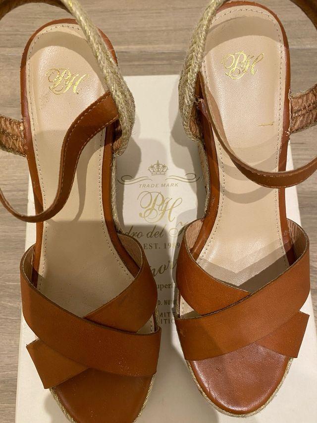 Sandalias Cuña Pedro del Hierro Marrón Talla 40