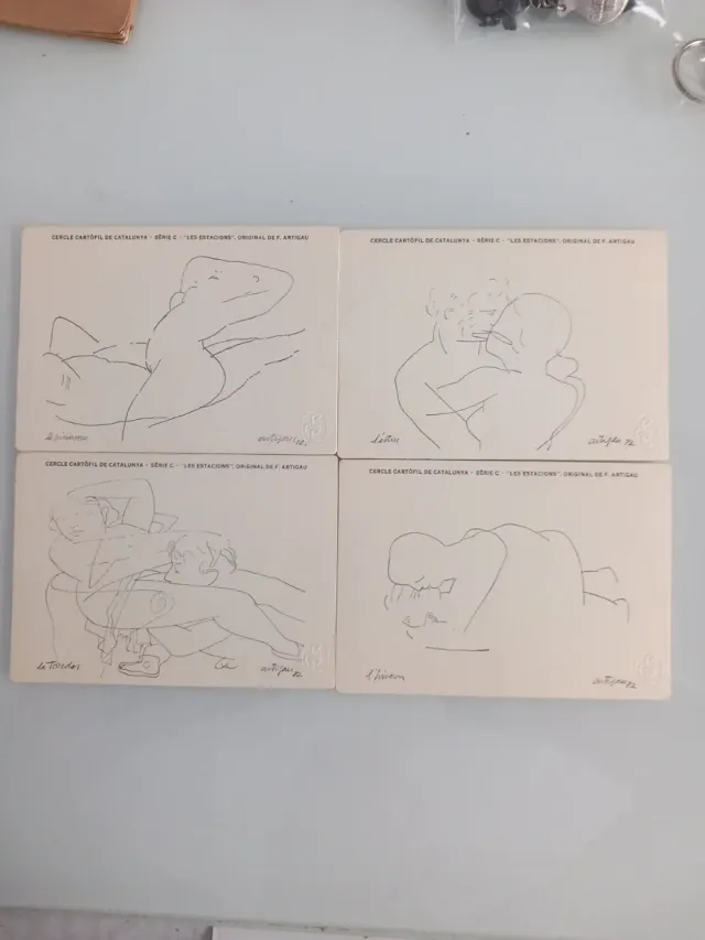 4 Cartoline Artigau Les Estacions Originales