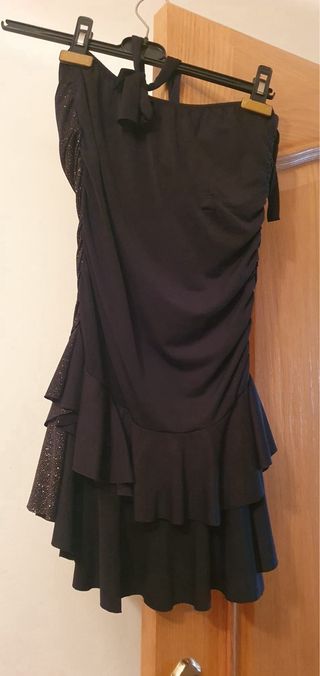 Vestido fiesta corto lentejuelas negro