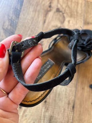 Sandalias Zara Tacón Negro Talla 38