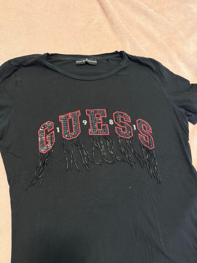 Maglietta Guess nera con perline