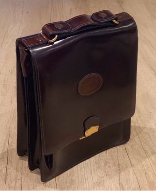 Bolso de hombre de cuero marrón