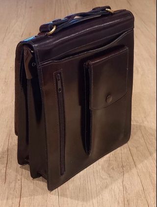 Bolso de hombre de cuero marrón