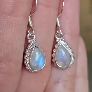 Pendientes Plata 925 Piedra Luna