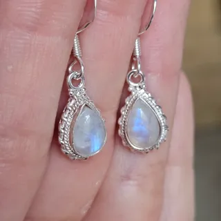 Pendientes Plata 925 Piedra Luna