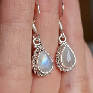 Pendientes Plata 925 Piedra Luna