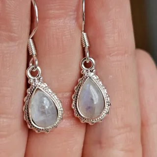 Pendientes Plata 925 Piedra Luna