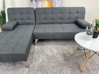 Sofá Cama Gris con Chaise Longue
