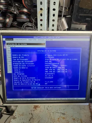 Torre Trabajo HP Core i7