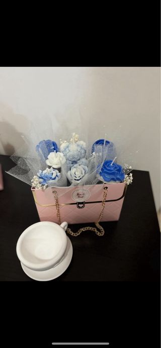 Cestino fiori in cera di soia