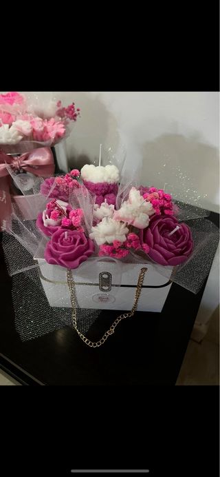 Cestino fiori in cera di soia