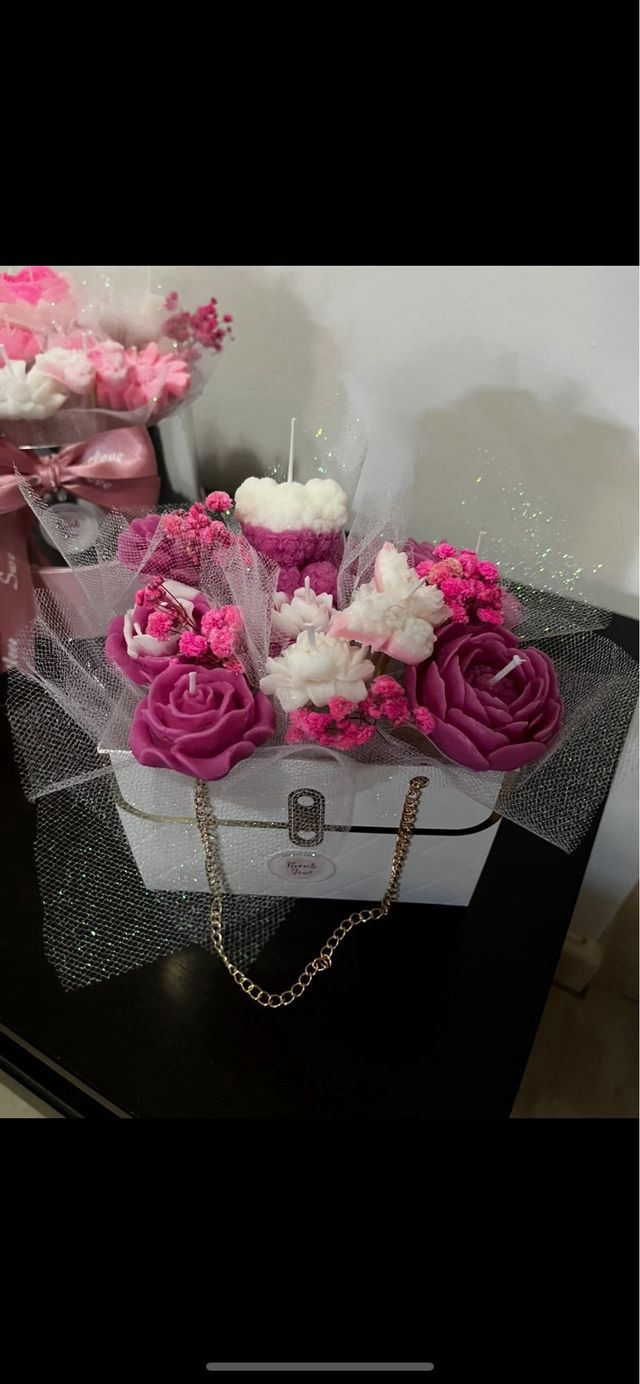 Cestino fiori in cera di soia