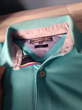 Polo Tommy Hilfiger Talla S Azul Turquesa