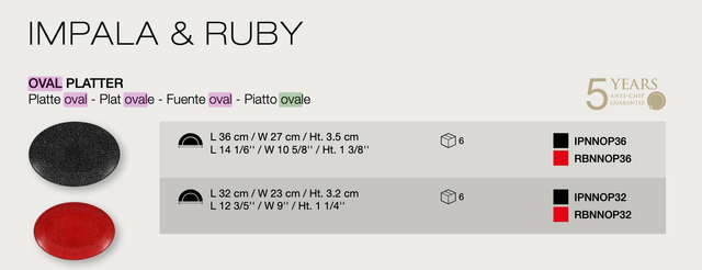 6 Fuentes Ovaladas RAK Negro