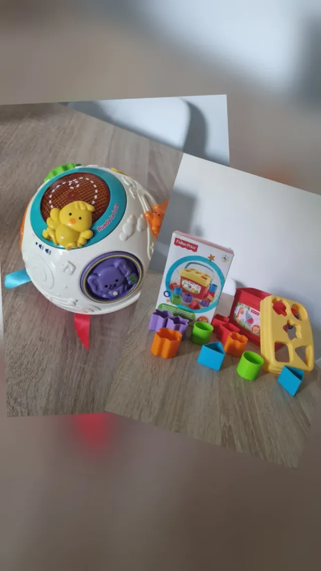 Pack:Rueda la bola Vtech y Cubo bloques Fisher Pri