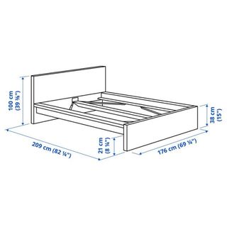 Estructura Cama Ikea Malm + Somier Gris