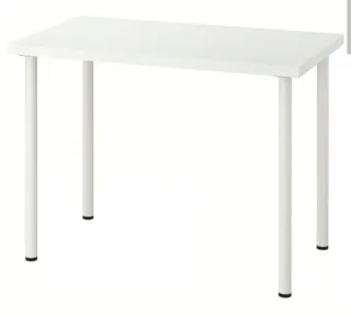 Mesa blanca patas metálicas linmon IKEA
