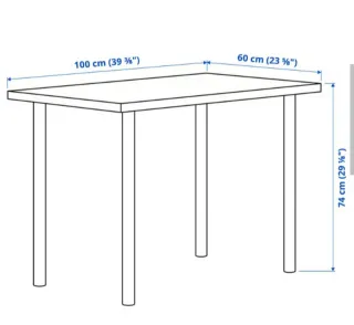 Mesa blanca patas metálicas linmon IKEA