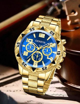 Reloj de hombre Dorado y Azul