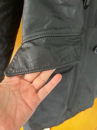 Chaqueta de Piel Vintage Negra