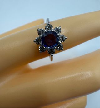 Anillo Oro 18kt Zafiro y Diamantes