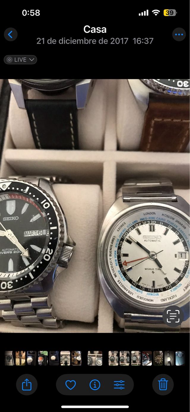 Seiko World Timer Vintage Original Reloj