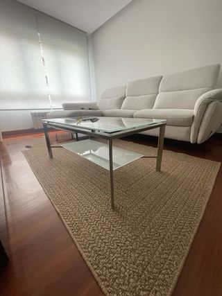 Mesa de centro cristal y metal