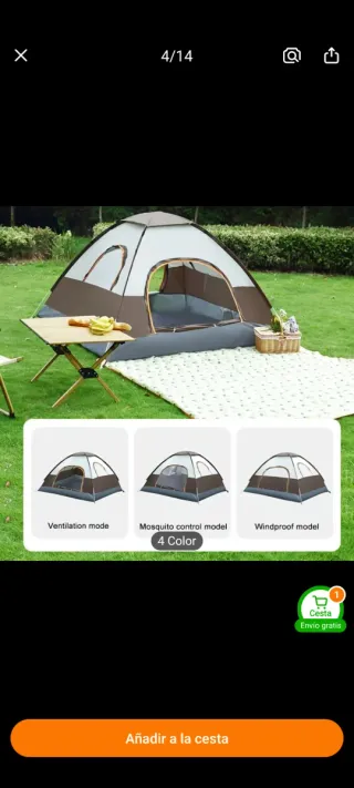 Tienda de campaña nueva sin estrenar.