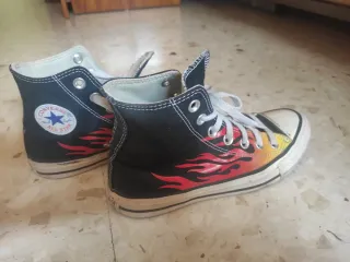Converse All Star Llamas Negras Talla X