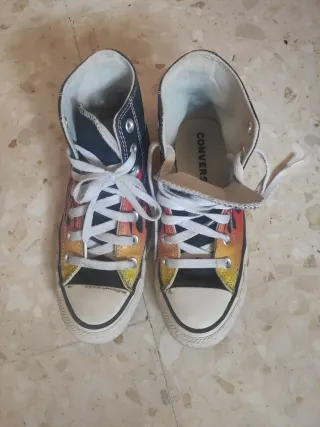 Converse All Star Llamas Negras Talla X
