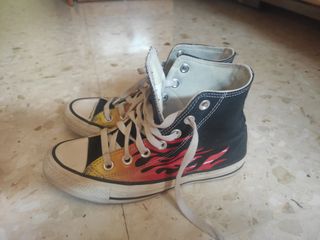 Converse All Star Llamas Negras Talla X