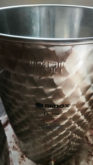 Bidone Fusto Acciaio Inox Lt. 100