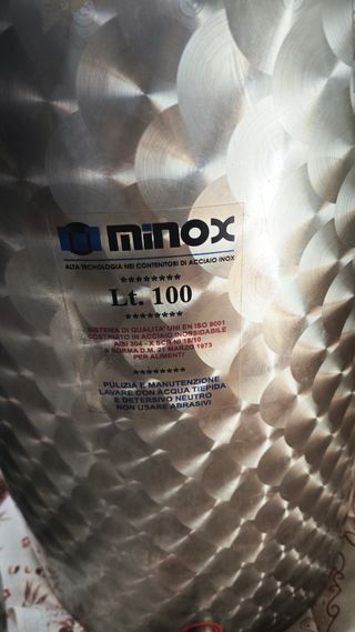 Bidone Fusto Acciaio Inox Lt. 100