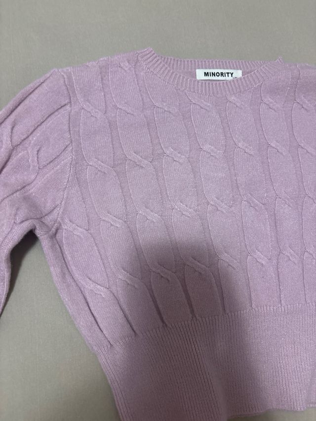 Jersey crop top lila tejido