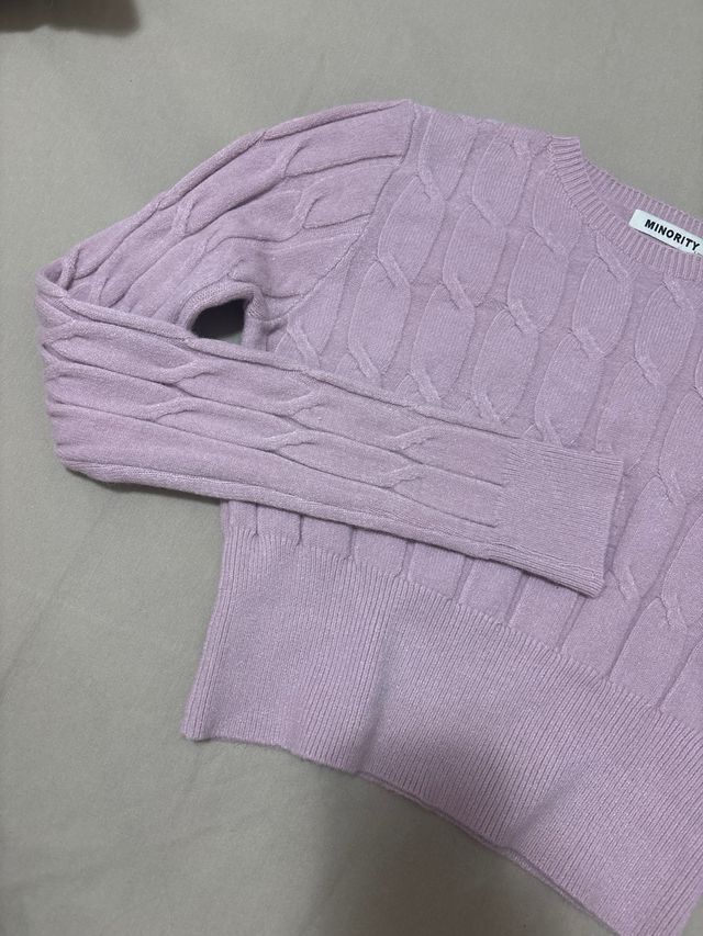 Jersey crop top lila tejido